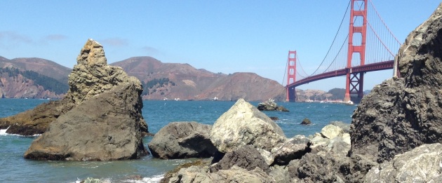 A look at the bridge from Marshall's Beach